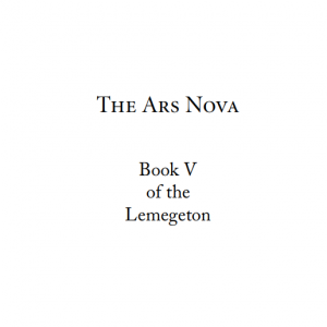 almadel The Ars Nova_Book V of the Lemegeton