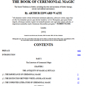 Arthur E Waite – The Book of Ceremonial Magick